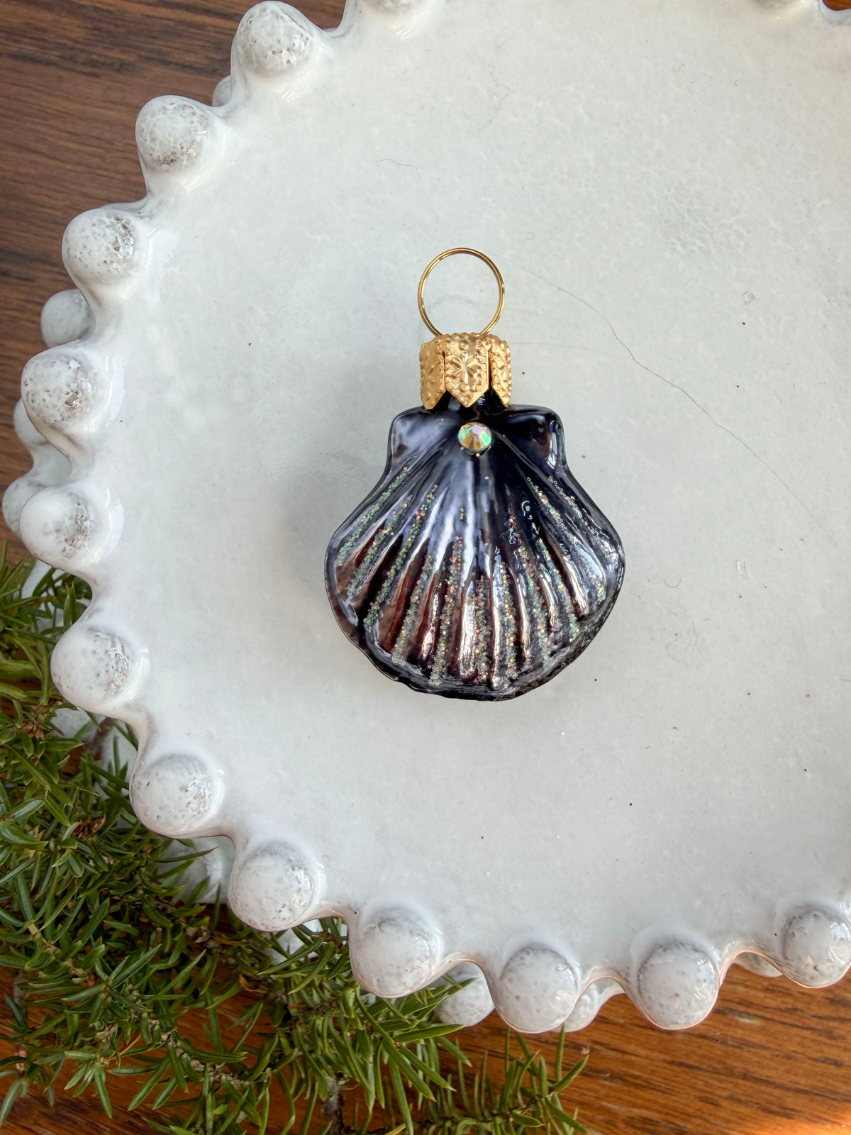 Purple Shell Glass Ornament