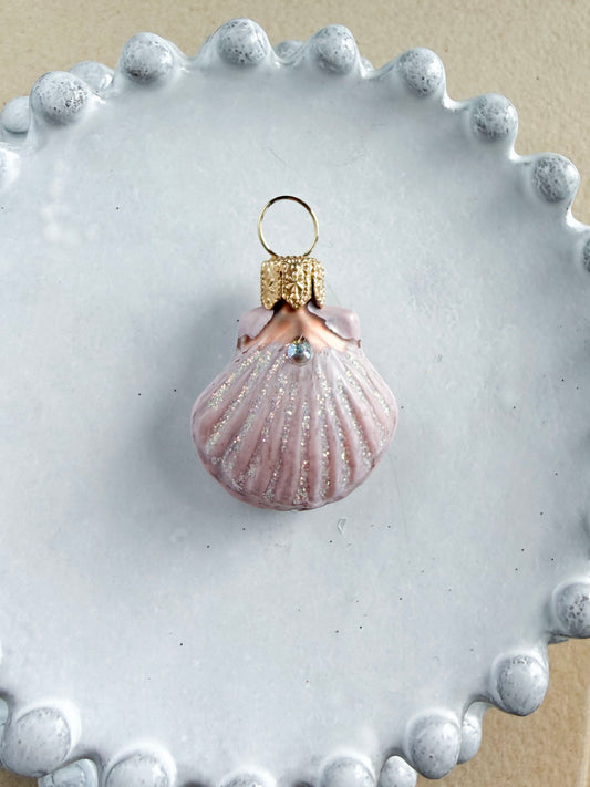Pink Shell Glass Ornament