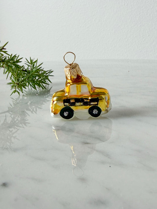 Taxi Glass Ornament