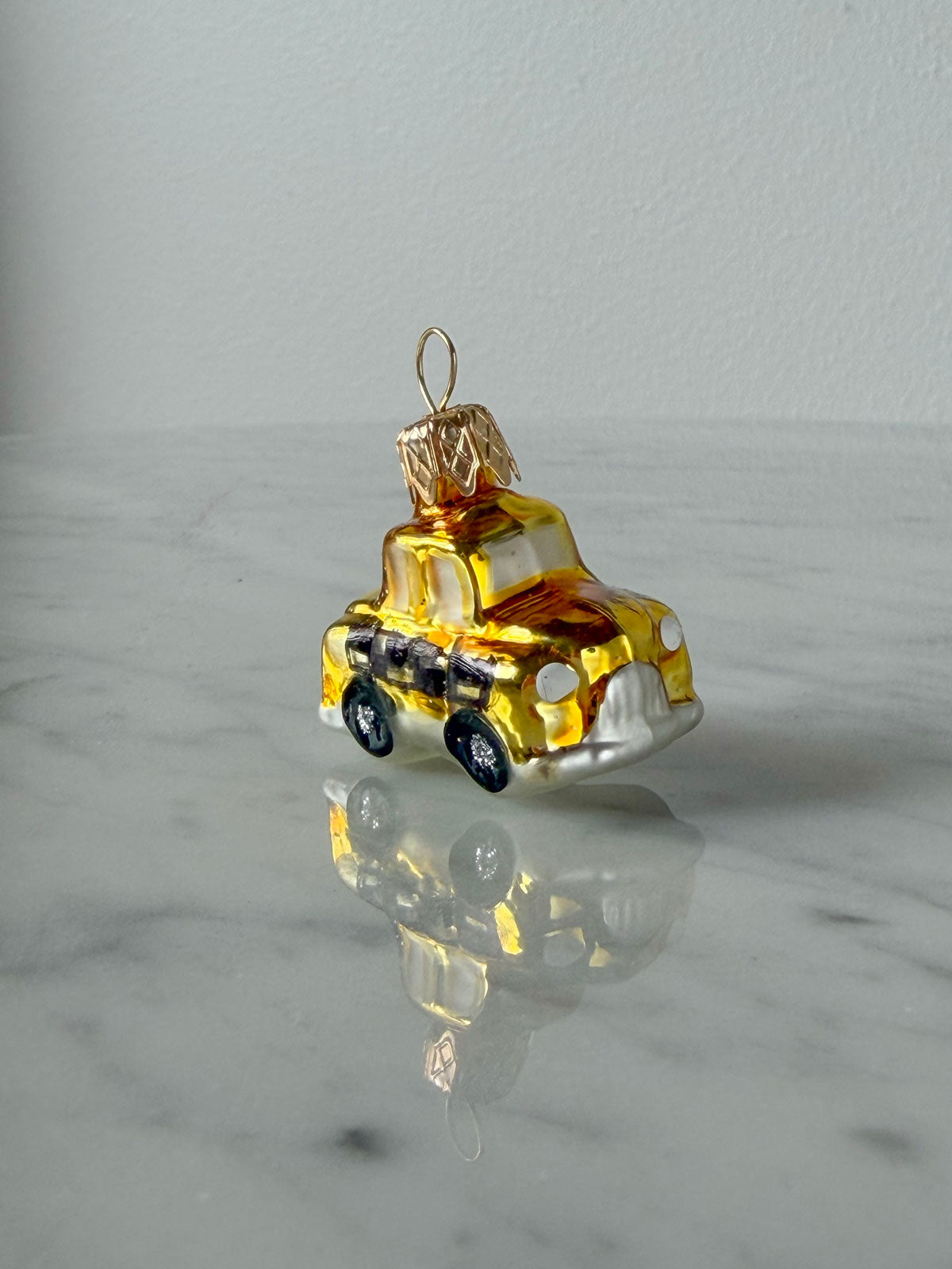 Taxi Glass Ornament