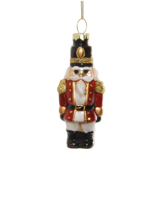 Aged Red & Black Soldier Glass Ornament
