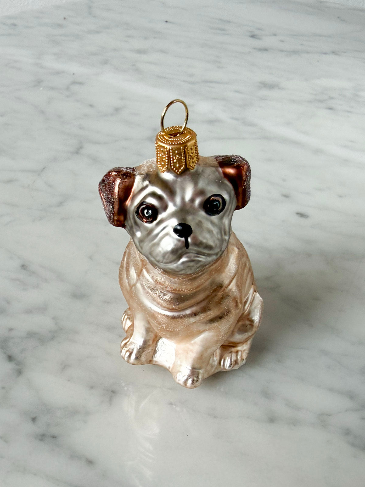 Pug Glass Ornament