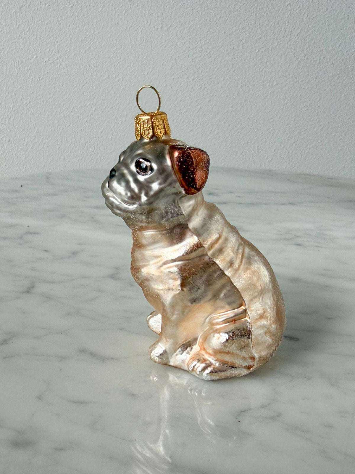 Pug Glass Ornament