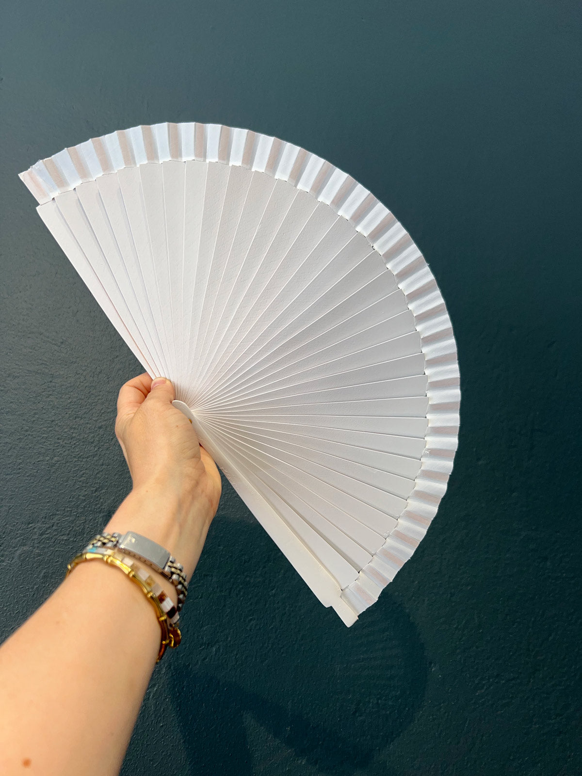 Wooden summer fan White