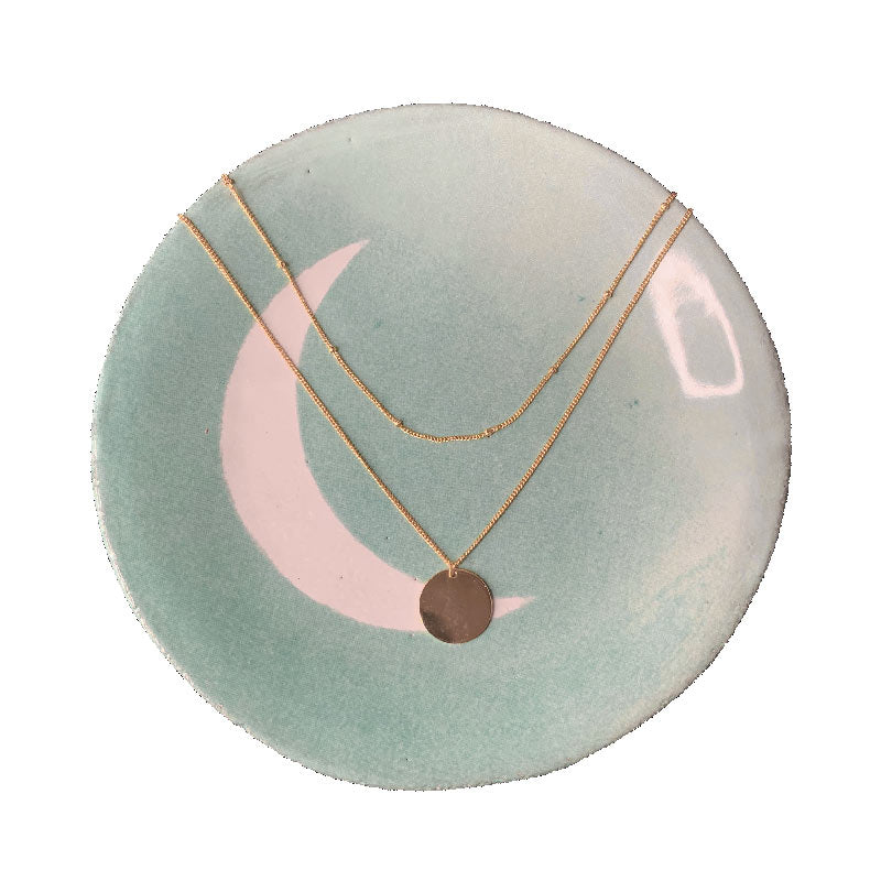 Disk double layer necklace